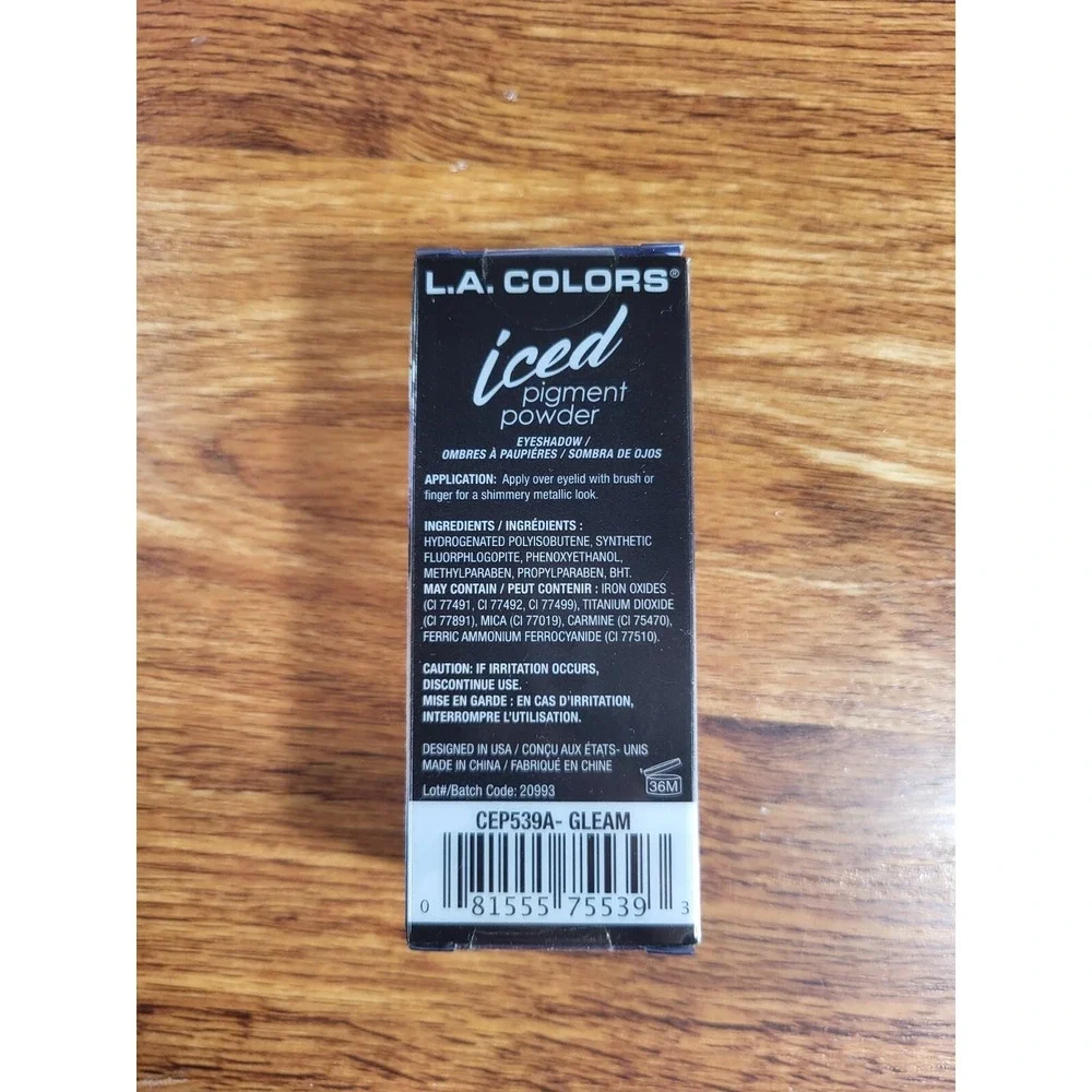 L.A. COLORS Iced Pigment Powder - Gleam CEP539A Loose Metallic Powder Make‎ Up